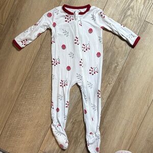 Kyte BABY White and Red Kids One Piece Footie